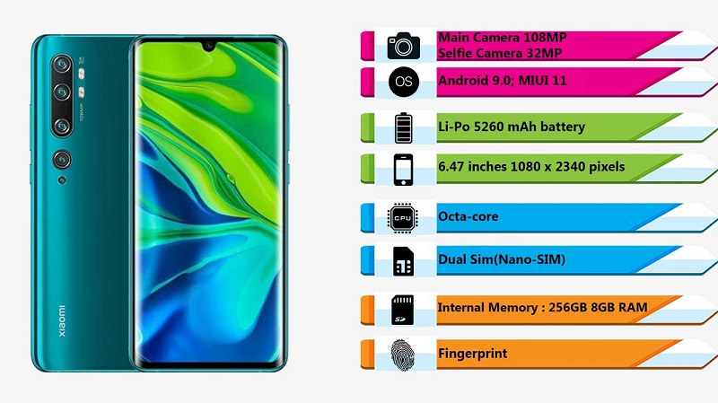 گوشی شیائومی Mi Note 10 Pro (256GB) | فروشگاه اینترنتی Digi2030