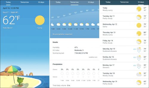 اپلیکیشن هواشناسی گوگل